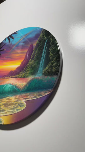 “Heaven’s Window " Original Painting on 20” round panel with epoxy finish
