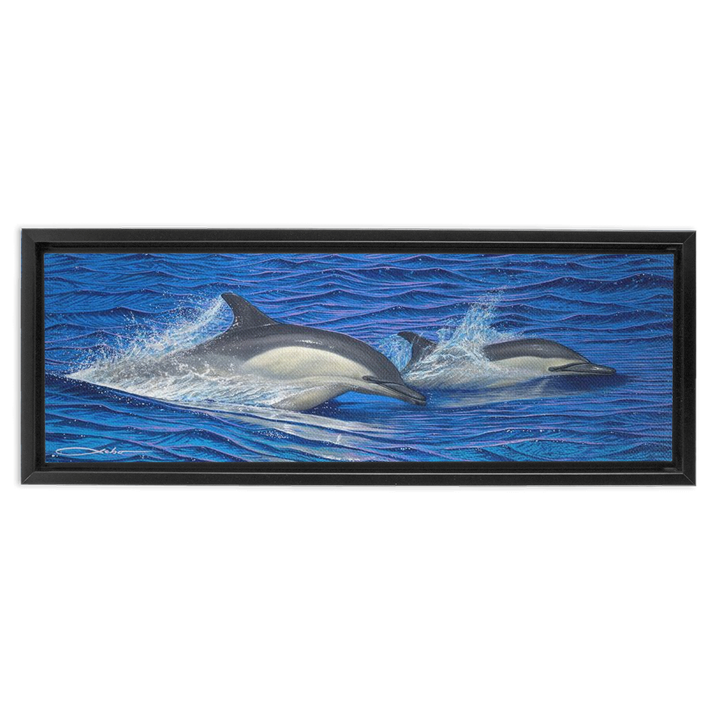 "Dolphin Blue" Framed Traditional Stretched Canvas