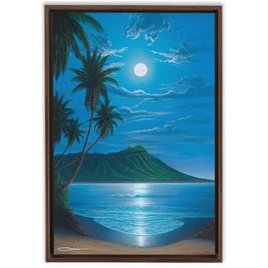 "Diamond Head Moon" Framed Traditional Stretched Canvas