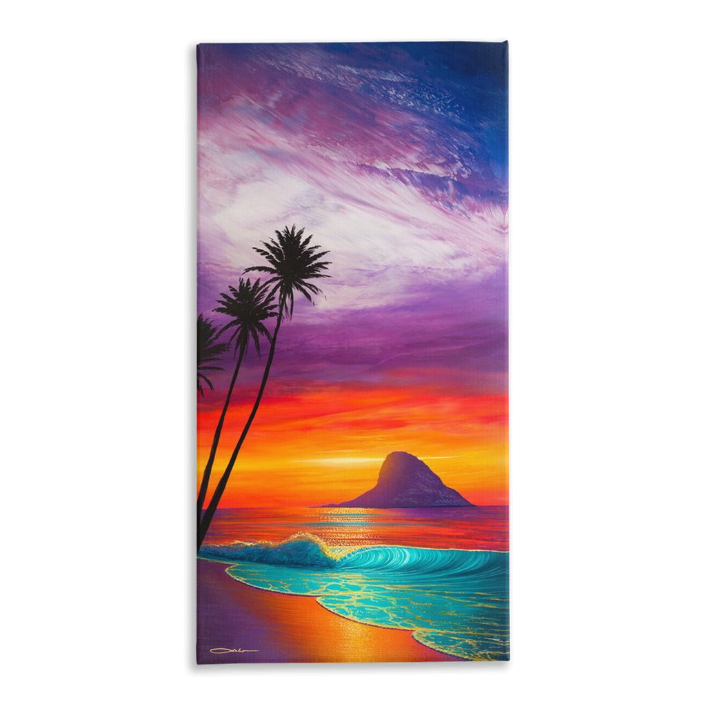 "Sunrise At Mokoli'i" Traditional Stretched Canvas