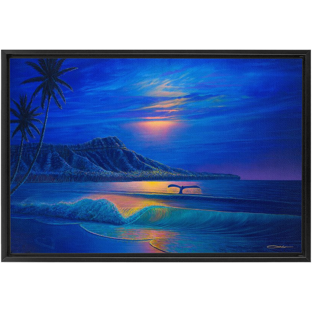 "Waikiki Romance" Framed Traditional Stretched Canvas