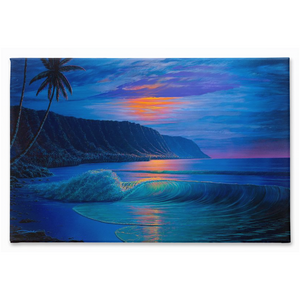 "Haleiwa Harvest Moon" Traditional Stretched Canvas