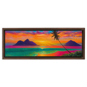 "Sunrise At Lanikai" Framed Traditional Stretched Canvas