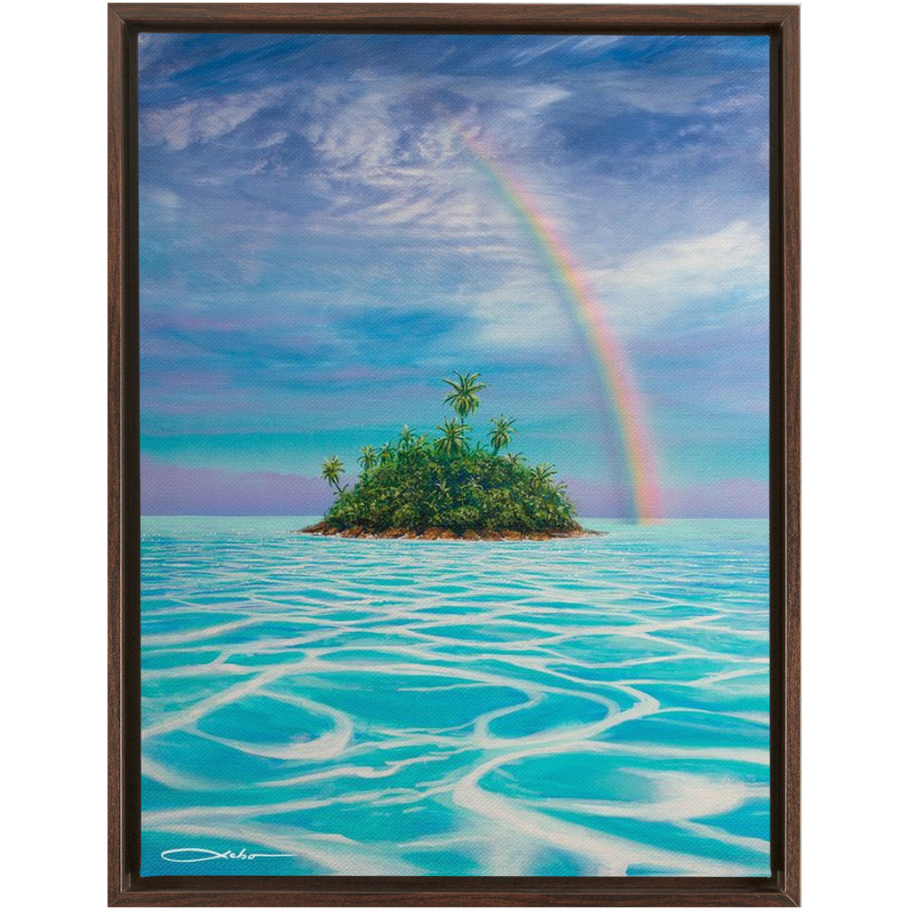 "Heaven's Lagoon" Framed Traditional Stretched Canvas