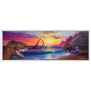 "Jurassic Paradise" Framed Traditional Stretched Canvas