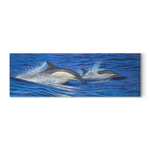 "Dolphin Blue" Traditional Stretched Canvas