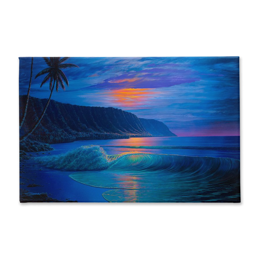 "Haleiwa Harvest Moon" Traditional Stretched Canvas