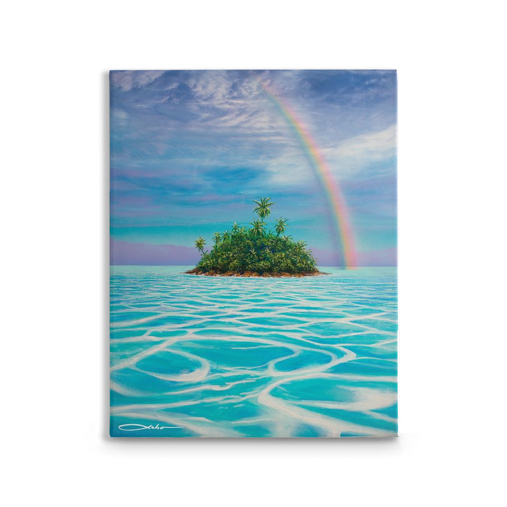 "Heaven's Lagoon" Traditional Stretched Canvas