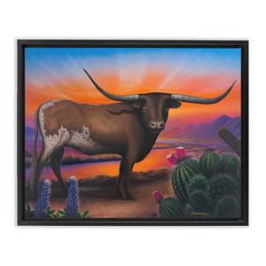 "Heart of a Bull" Framed Traditional Stretched Canvas