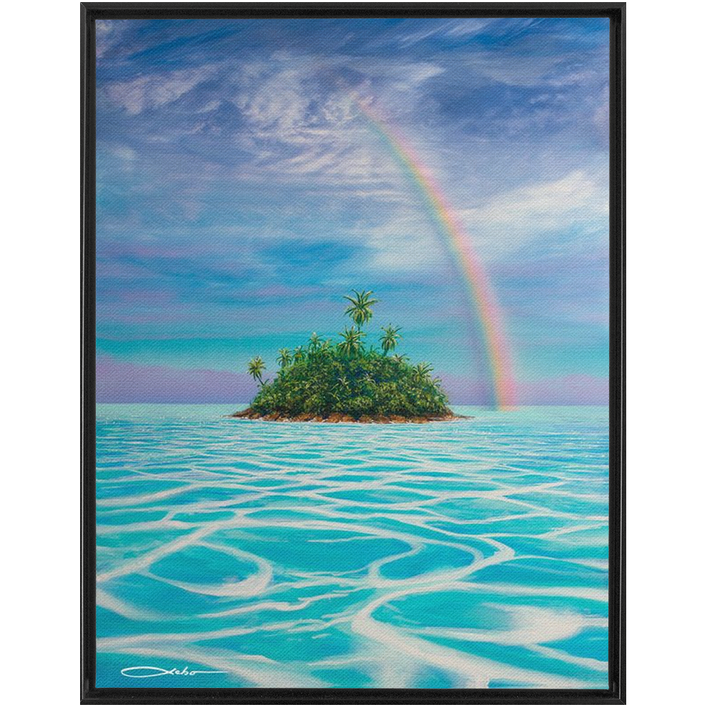 "Heaven's Lagoon" Framed Traditional Stretched Canvas