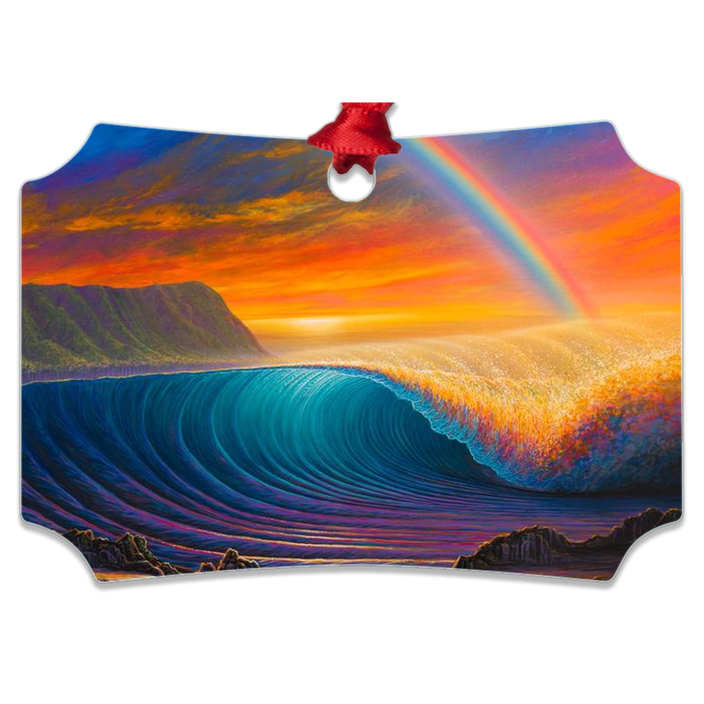 "Sunset at Shark's Cove" Metal Ornaments