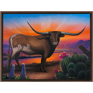 "Heart of a Bull" Framed Traditional Stretched Canvas