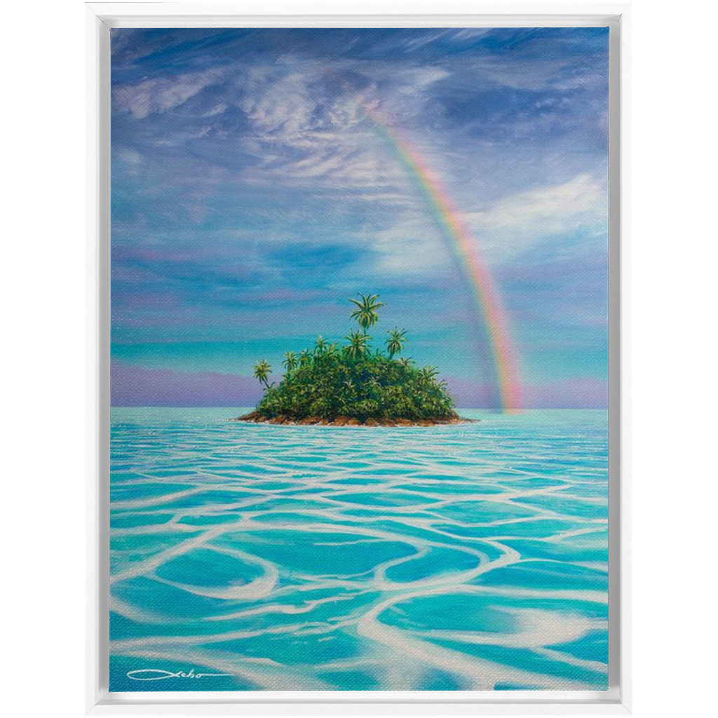 "Heaven's Lagoon" Framed Traditional Stretched Canvas