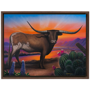 "Heart of a Bull" Framed Traditional Stretched Canvas