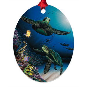 "Honu Reef" Metal Ornaments