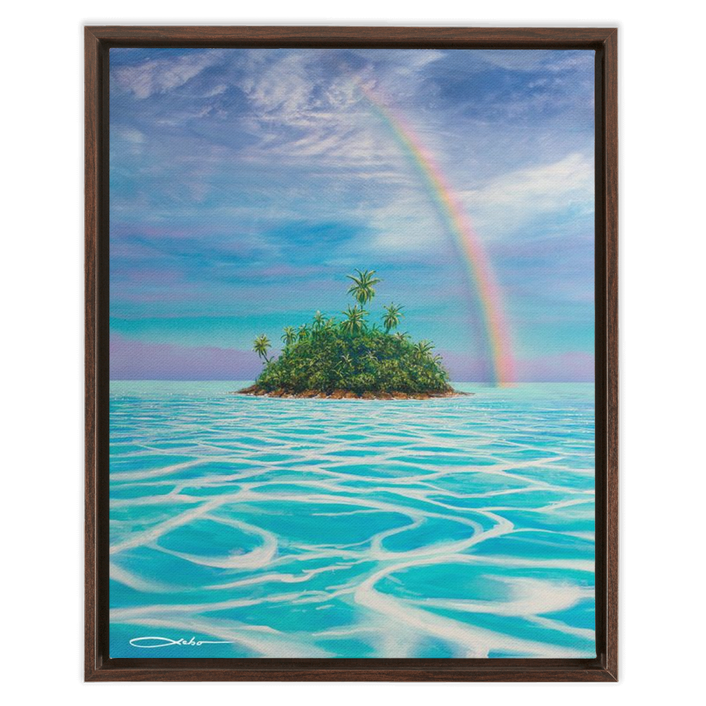 "Heaven's Lagoon" Framed Traditional Stretched Canvas