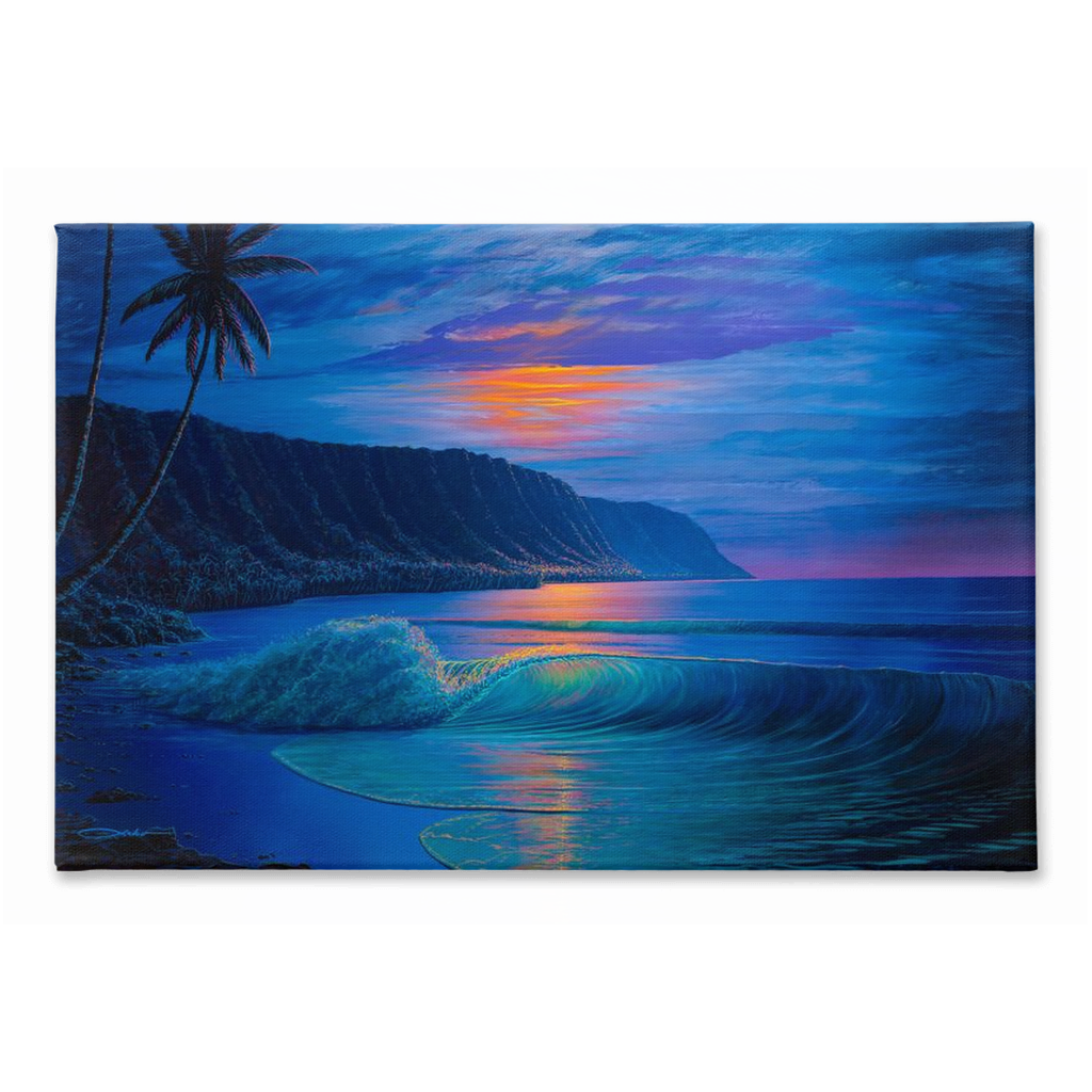 "Haleiwa Harvest Moon" Traditional Stretched Canvas