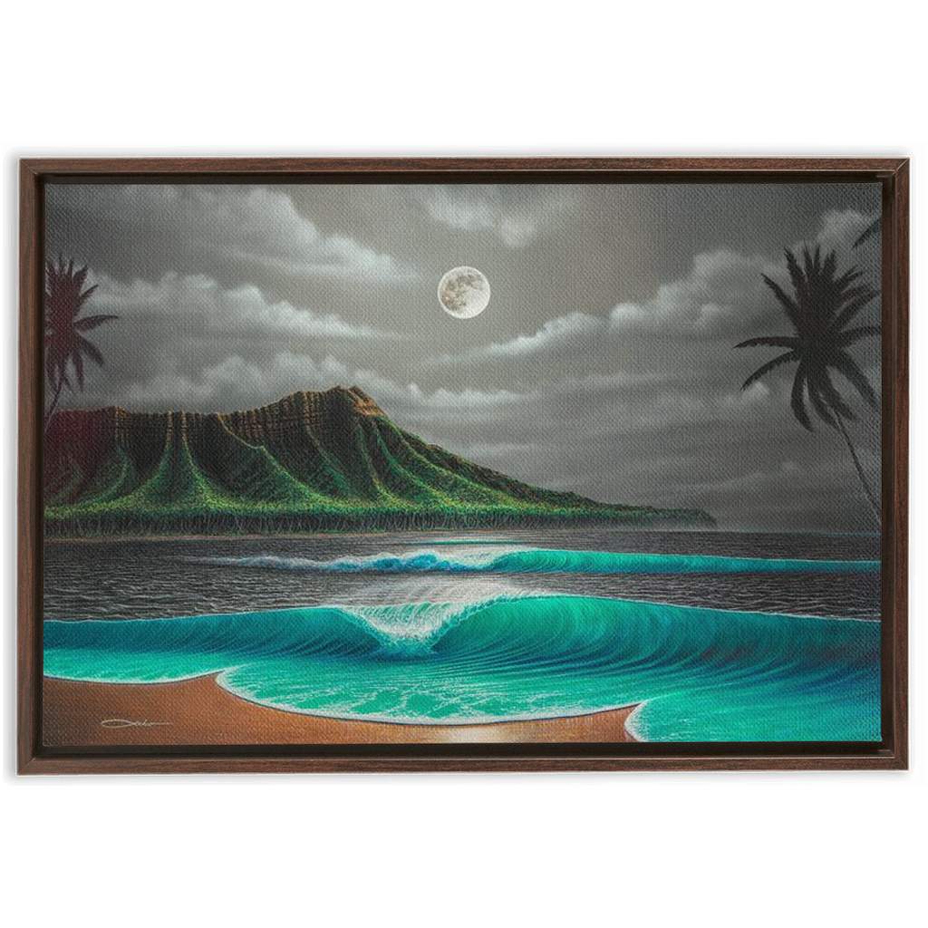 "Midnight Breeze" Framed Traditional Stretched Canvas