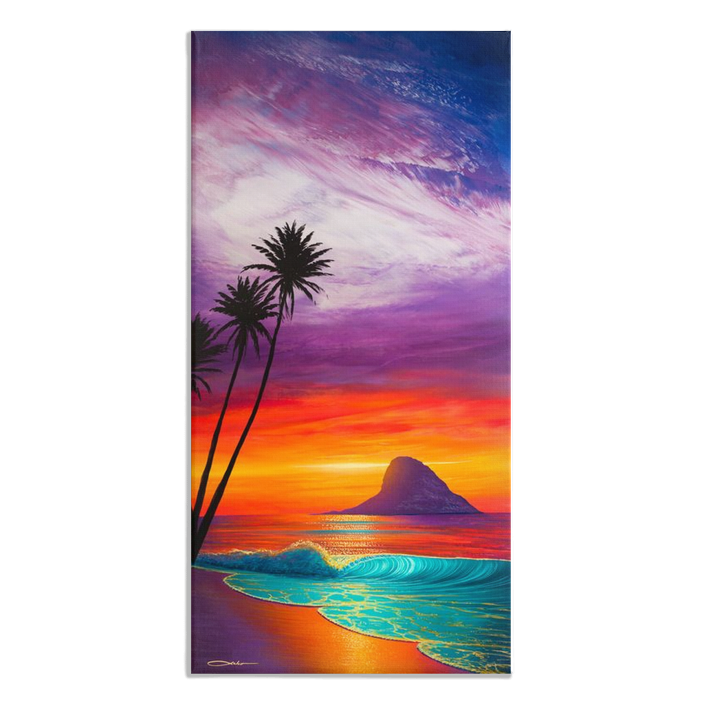 "Sunrise At Mokoli'i" Traditional Stretched Canvas