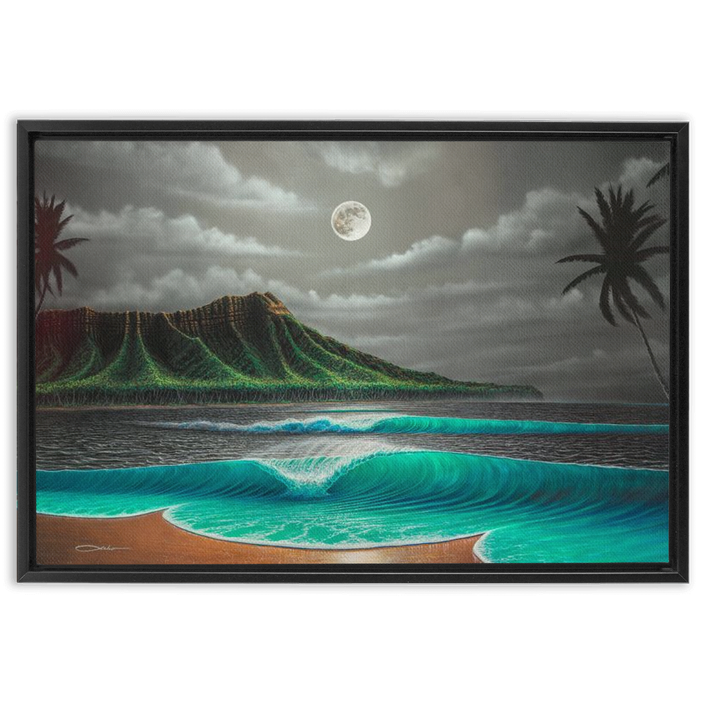 "Midnight Breeze" Framed Traditional Stretched Canvas