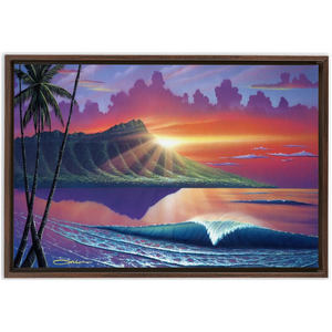 "Early Waikiki" Framed Traditional Stretched Canvas