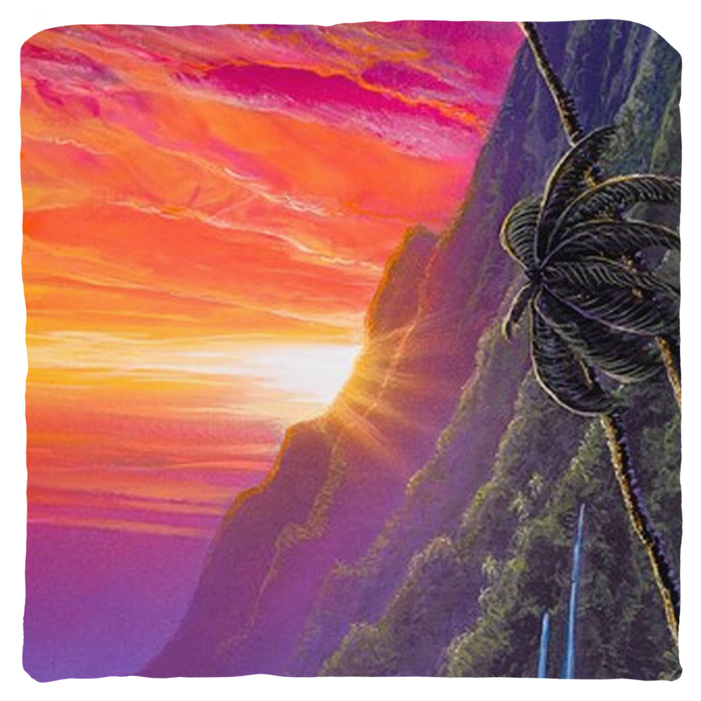 "Sunrise Over Kualoa" Throw Pillows