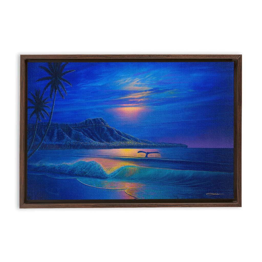 "Waikiki Romance" Framed Traditional Stretched Canvas