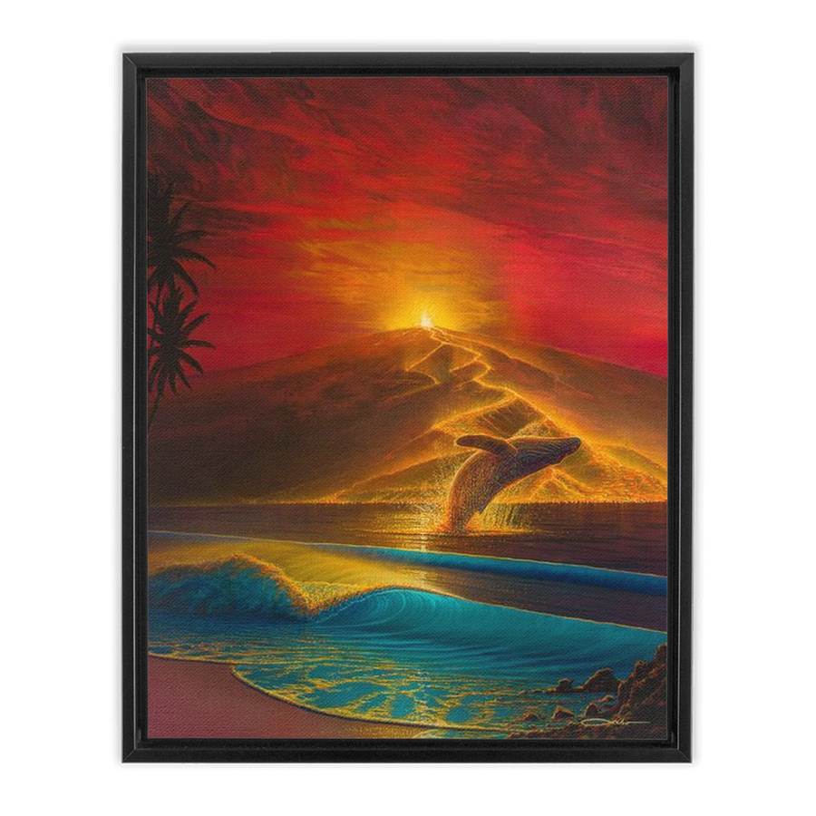 "Mauna Loa Awakes" Framed Traditional Stretched Canvas