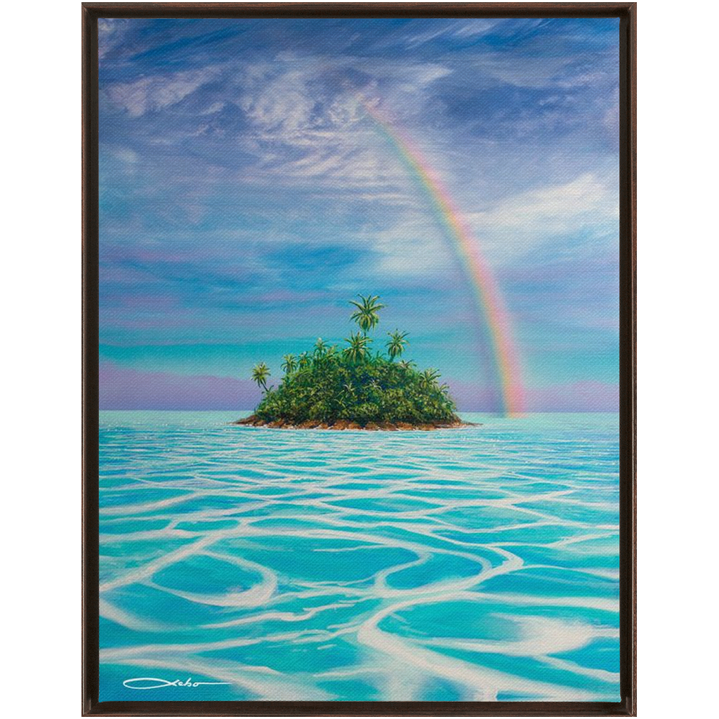 "Heaven's Lagoon" Framed Traditional Stretched Canvas