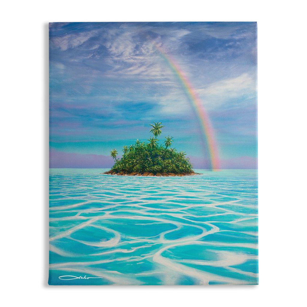 "Heaven's Lagoon" Traditional Stretched Canvas