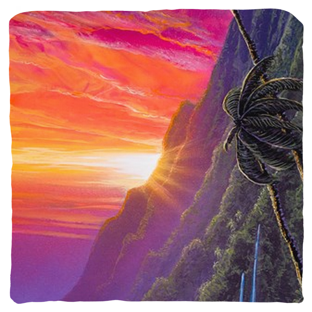 "Sunrise Over Kualoa" Throw Pillows