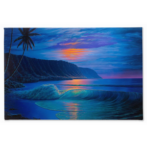 "Haleiwa Harvest Moon" Traditional Stretched Canvas