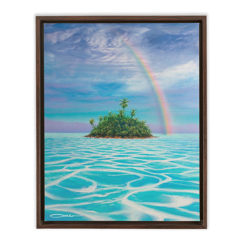 "Heaven's Lagoon" Framed Traditional Stretched Canvas