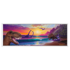 "Jurassic Paradise" Framed Traditional Stretched Canvas