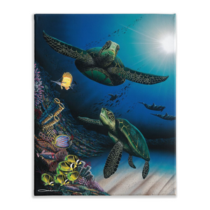 "Honu Reef" Traditional Stretched Canvas