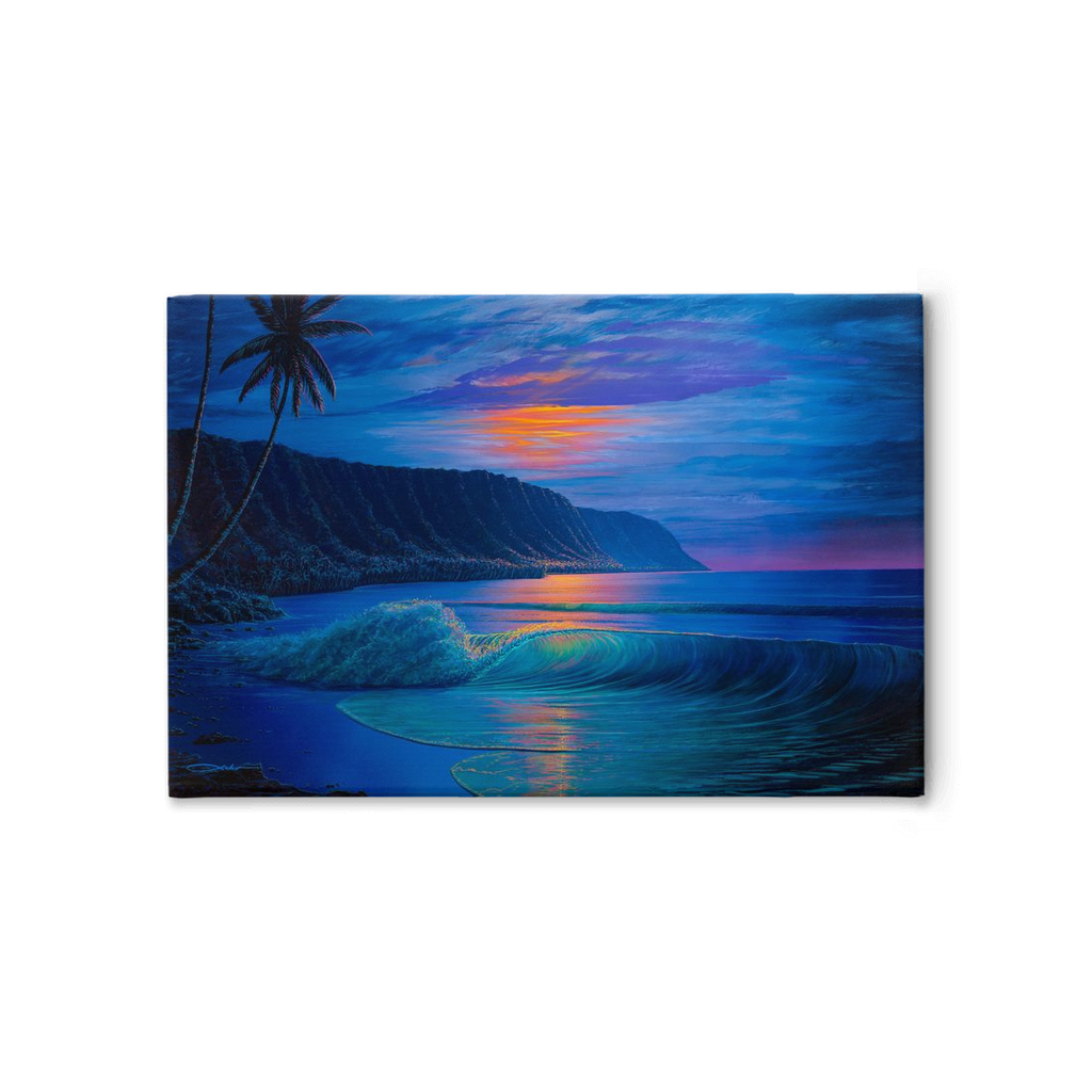 "Haleiwa Harvest Moon" Traditional Stretched Canvas