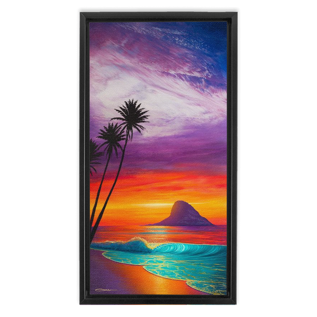 "Sunrise At Mokoli'i" Framed Traditional Stretched Canvas