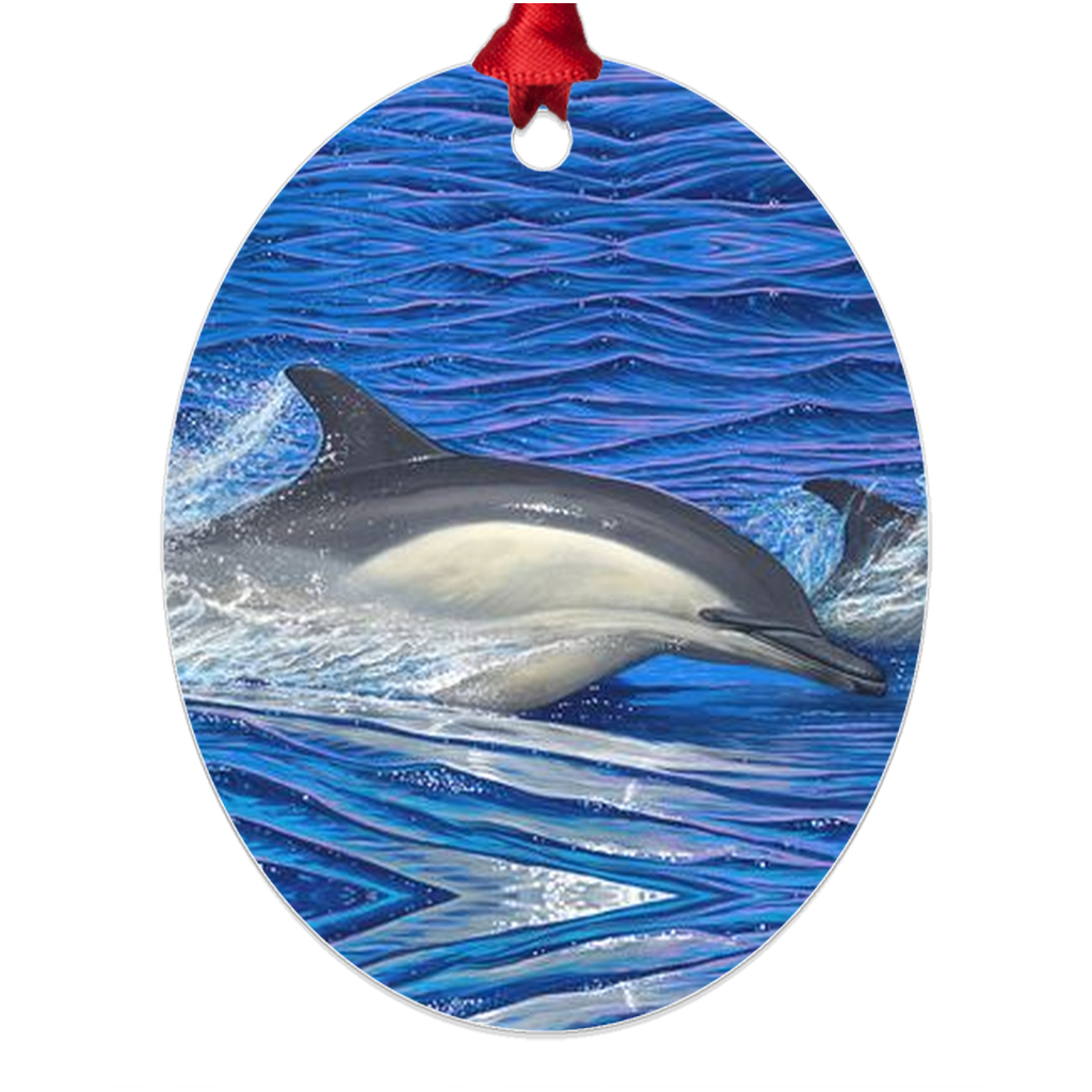 "Dolphin Blue" Metal Ornaments