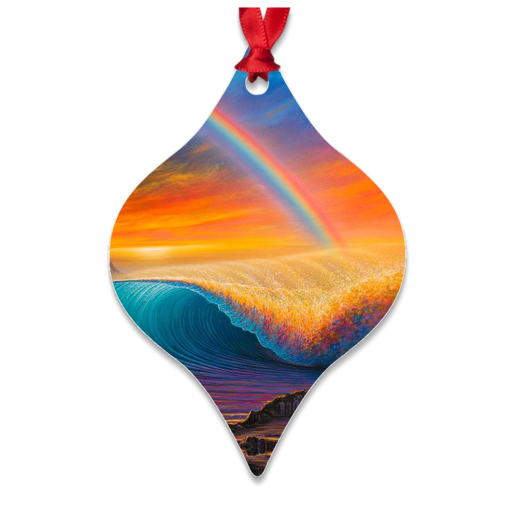 "Sunset at Shark's Cove" Metal Ornaments