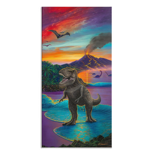 "Jurassic Island" Traditional Stretched Canvas