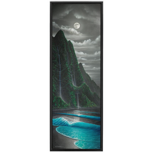 "Moonlit Rain" Framed Traditional Stretched Canvas