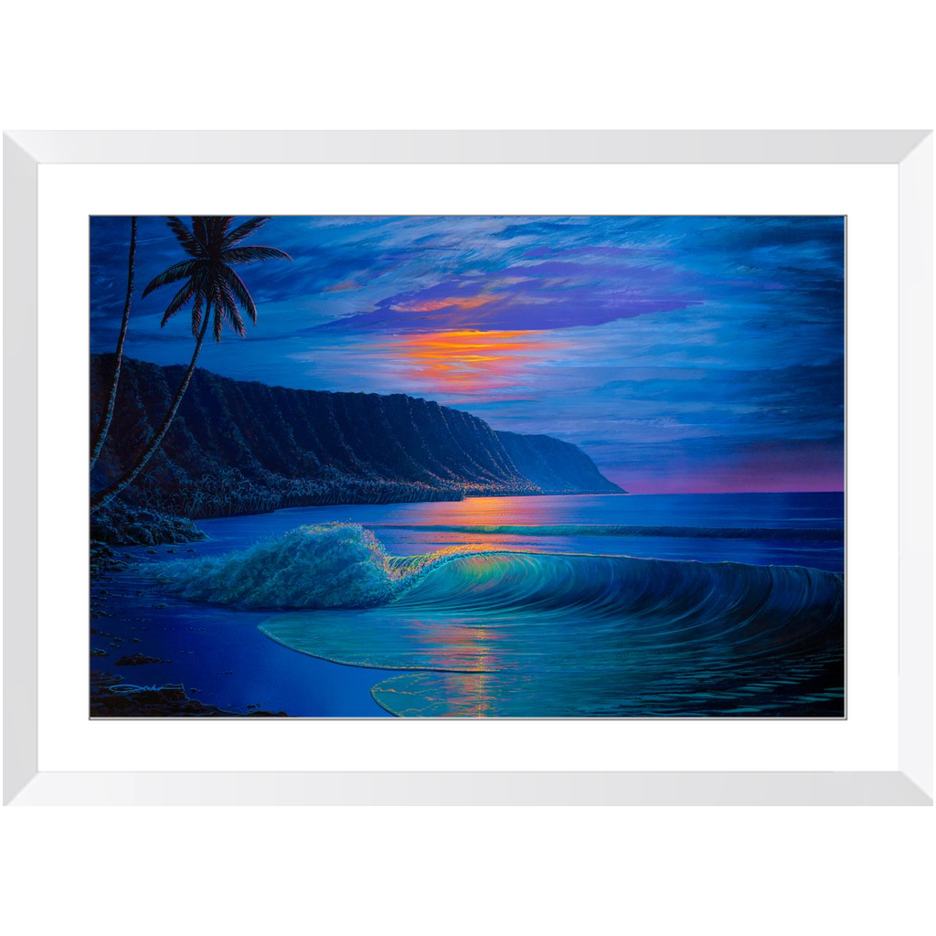 "Haleiwa Harvest Moon" Framed Prints