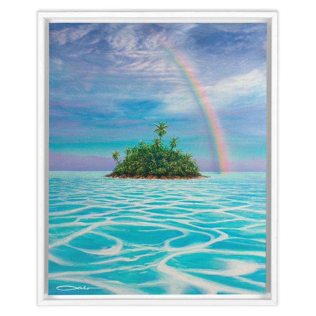 "Heaven's Lagoon" Framed Traditional Stretched Canvas