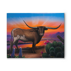 "Heart of a Bull" Traditional Stretched Canvas