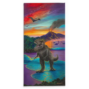 "Jurassic Island" Traditional Stretched Canvas