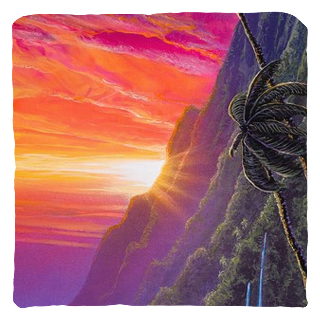 "Sunrise Over Kualoa" Throw Pillows