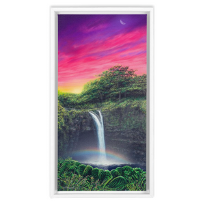 "Rainbow Falls" Framed Traditional Stretched Canvas