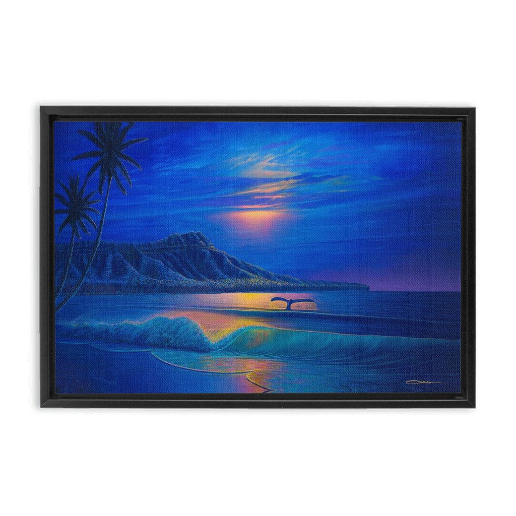 "Waikiki Romance" Framed Traditional Stretched Canvas