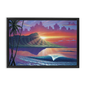 "Early Waikiki" Framed Traditional Stretched Canvas