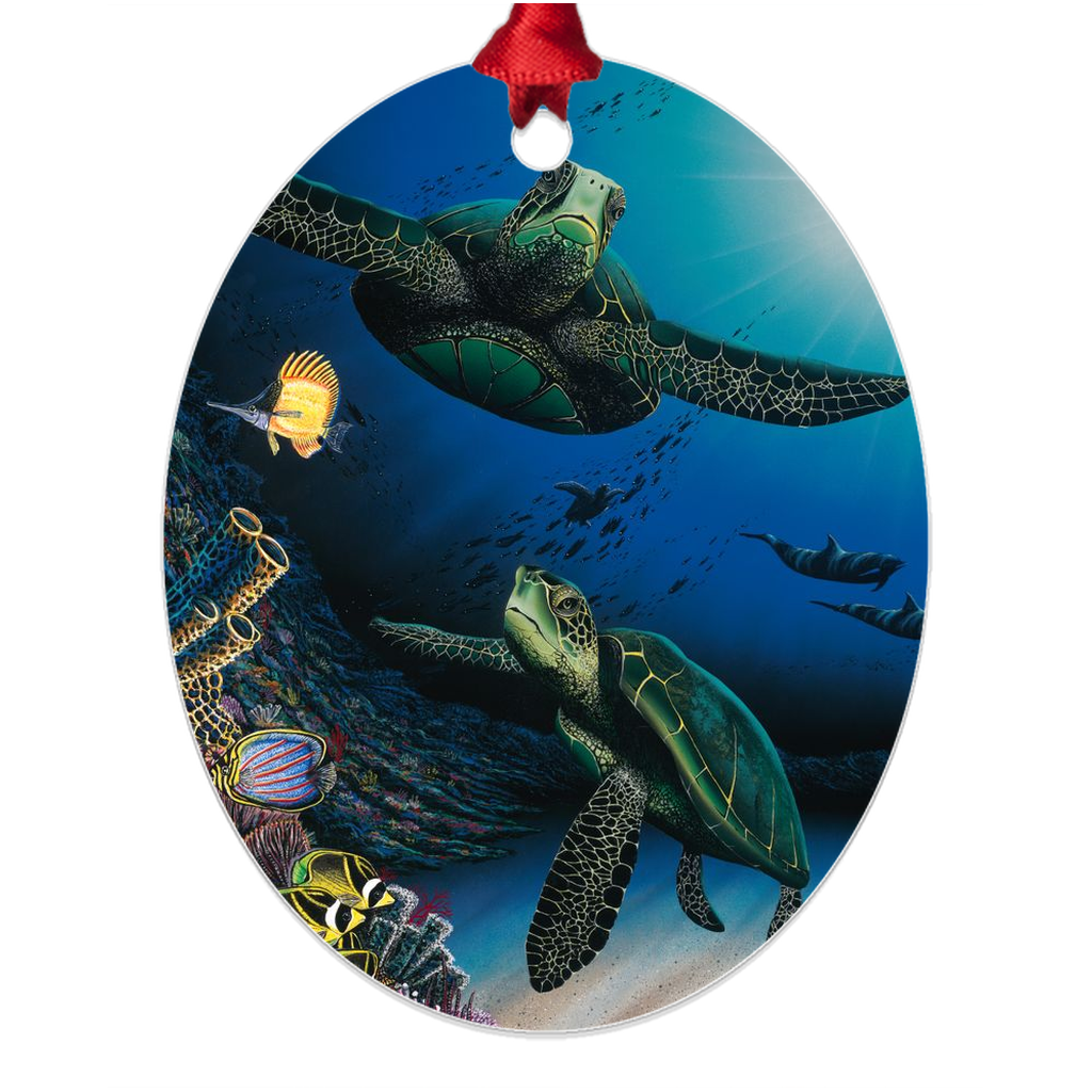 "Honu Reef" Metal Ornaments